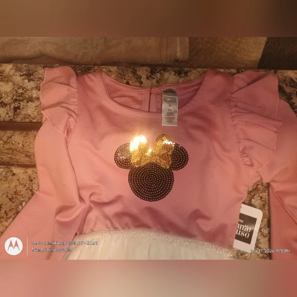 Disney Minnie mouse dress. Super cute top half is sequence Minnie mouse 6 Nwt - Picture 3 of 5